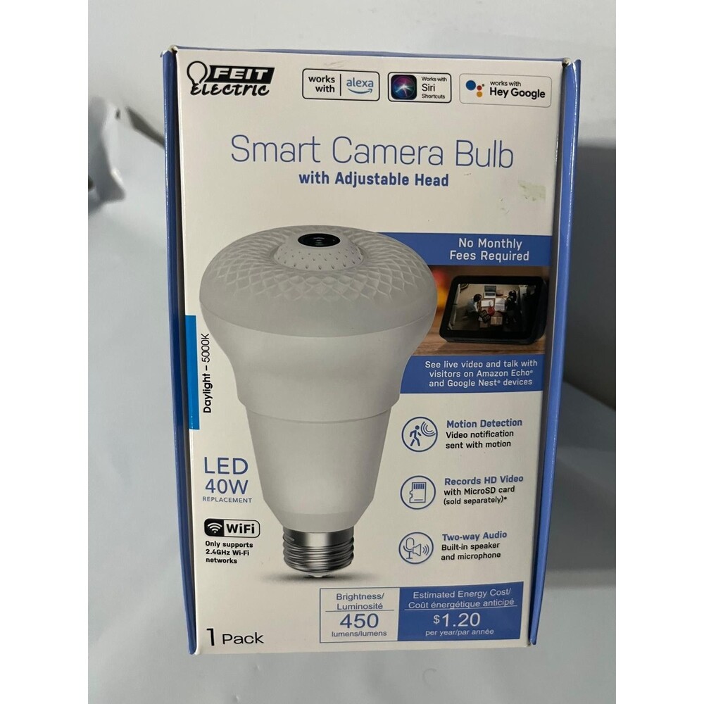 Smart Rotating Light Bulb with Wireless Camera,Motion Sensor,Night Vision